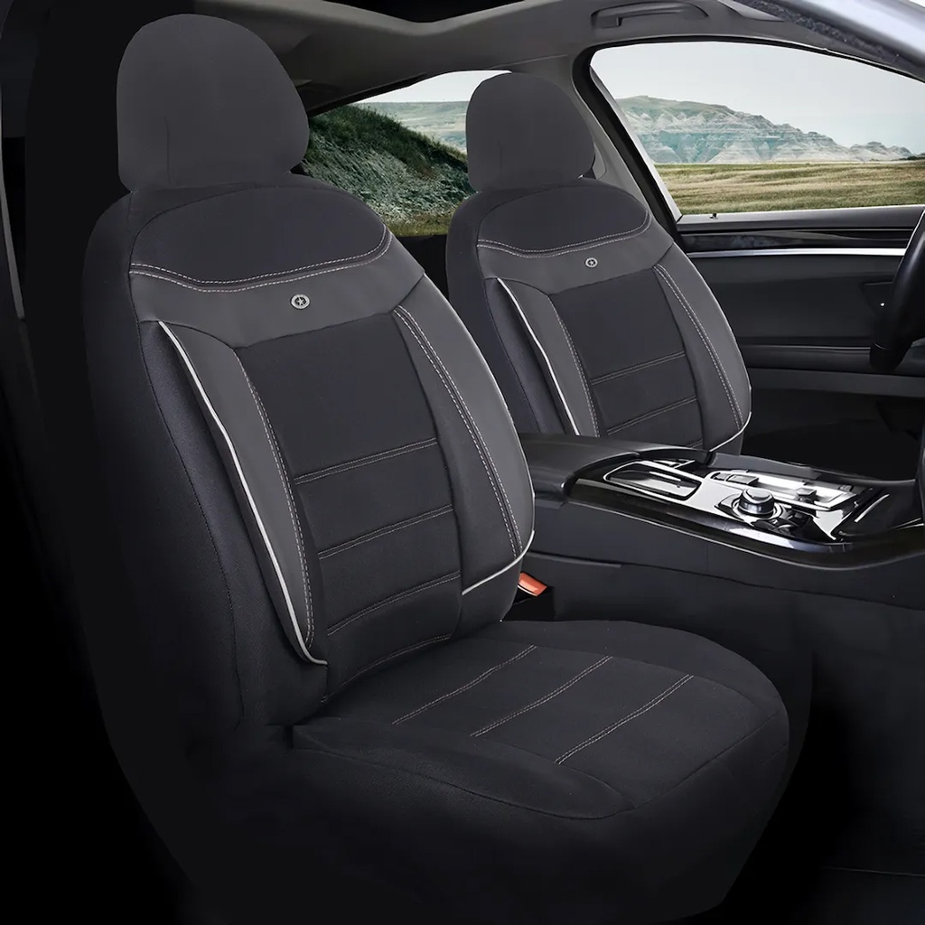 Hyundai İ30 Araçlara Uyumlu Oto Koltuk Kılıfı Seti - Venüs Serisi Siyah/Beyaz