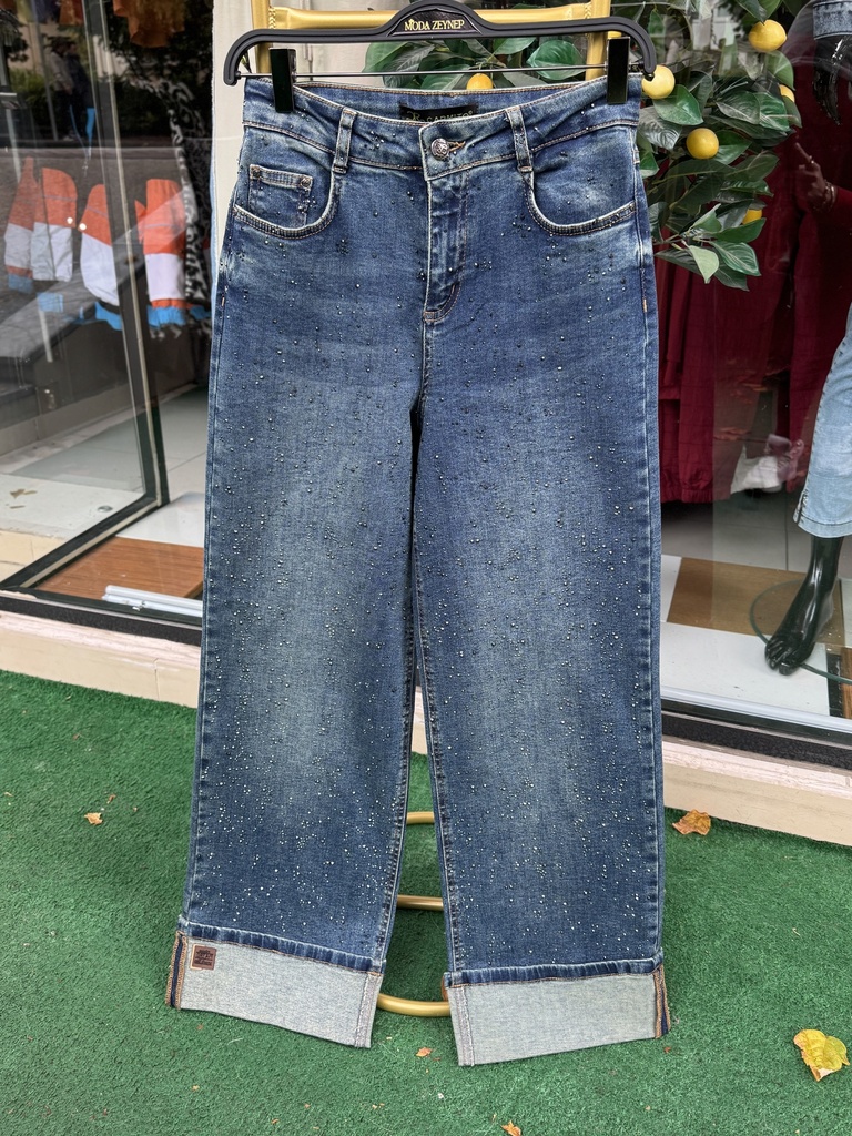 TAŞLI BOL PAÇA FULL LİKRALI PANTALON ❤️